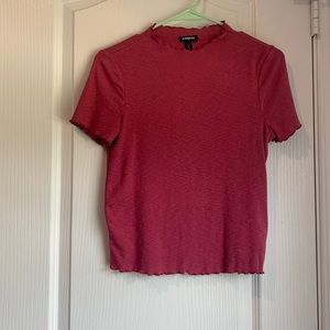 Size XS from Express! Has a low turtle neck look!